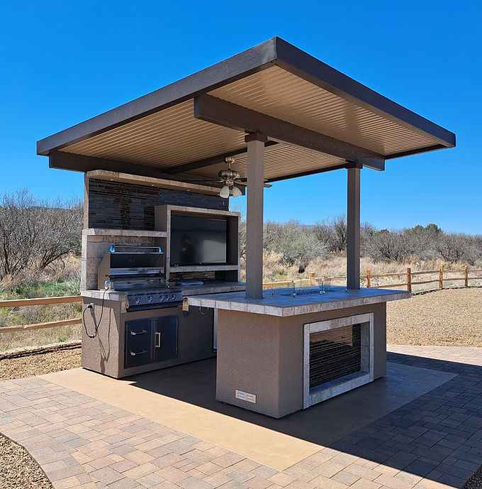 KoKoMo Baja BBQ Island & 12'x12' Patio Cover