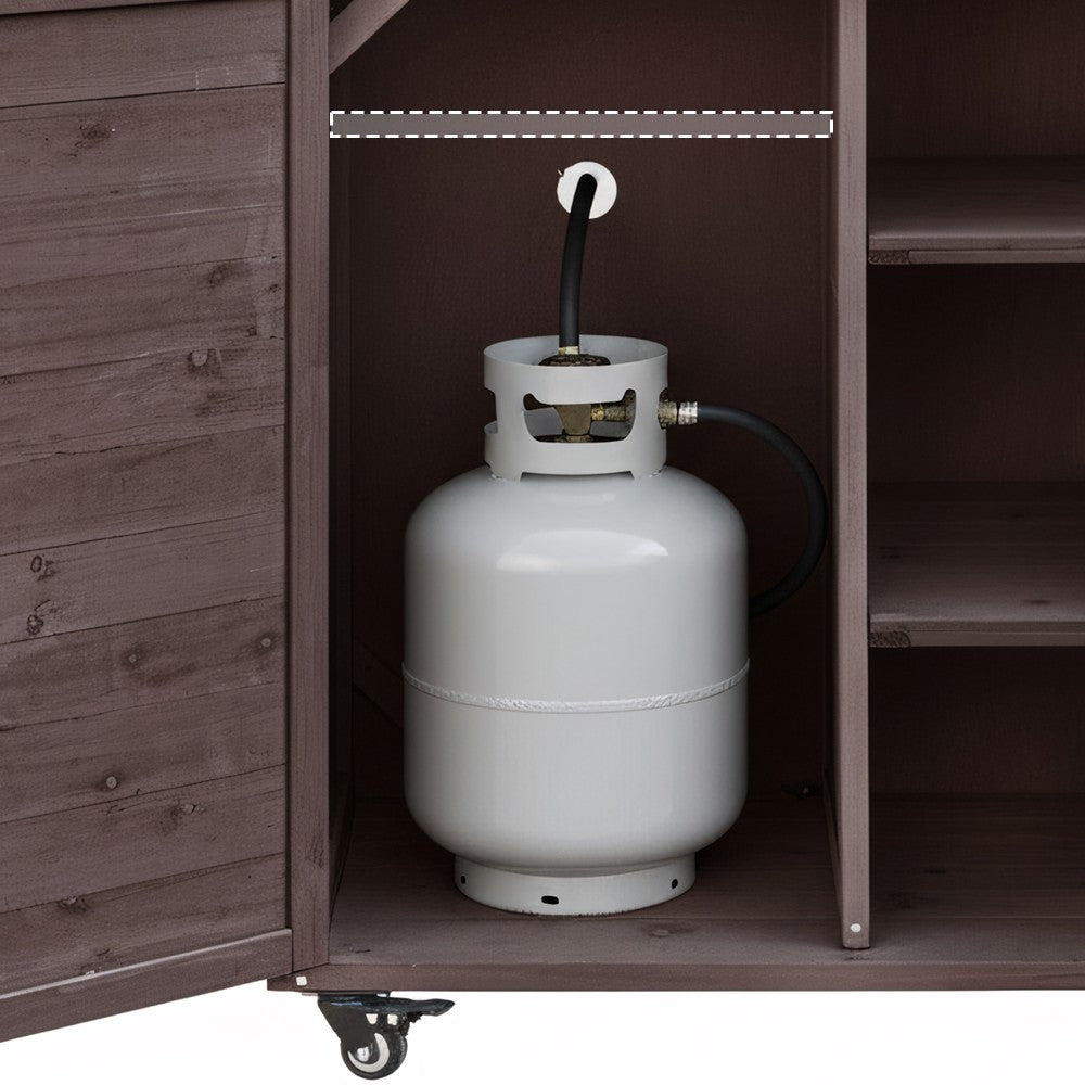 K&K 78" Grand Prep Station with Foldable Grill Table