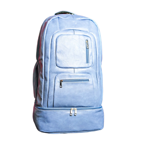 Baby Blue Leather Patented Carry-On Backpack