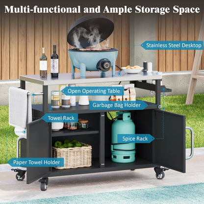 K&K 54.5" Stainless Steel Prep Station