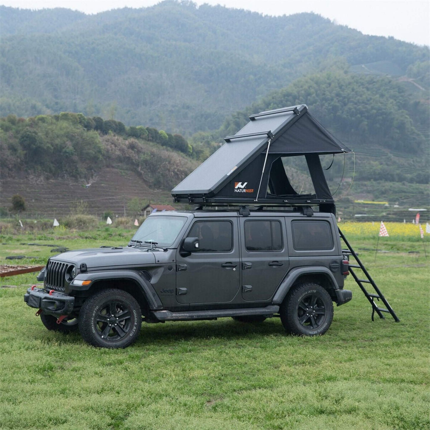 Large 2-3 Person Outdoor Waterproof Car SUV Rooftop Camping Hiking Tent, 83-Inch (SAK51867)