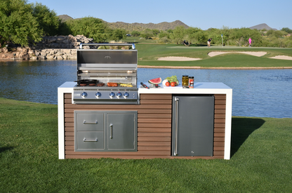 KoKoMo Outdoor Kitchen Island with Waterfall Edge