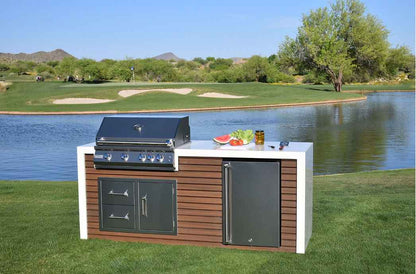 KoKoMo Outdoor Kitchen Island with Waterfall Edge