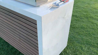 KoKoMo Outdoor Kitchen Island with Waterfall Edge