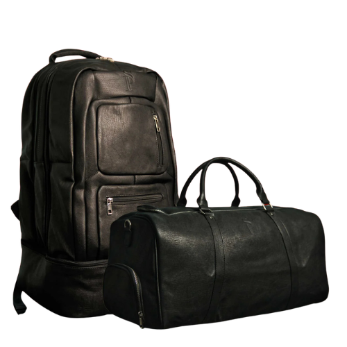Black Leather XL Signature Bag Set