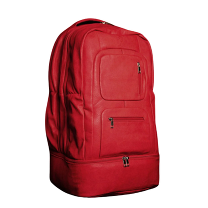 Red Leather Luxury Carry-On Patented Backpack