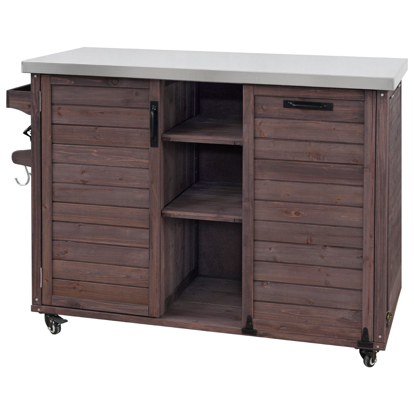 K&K 78" Grand Prep Station with Foldable Grill Table