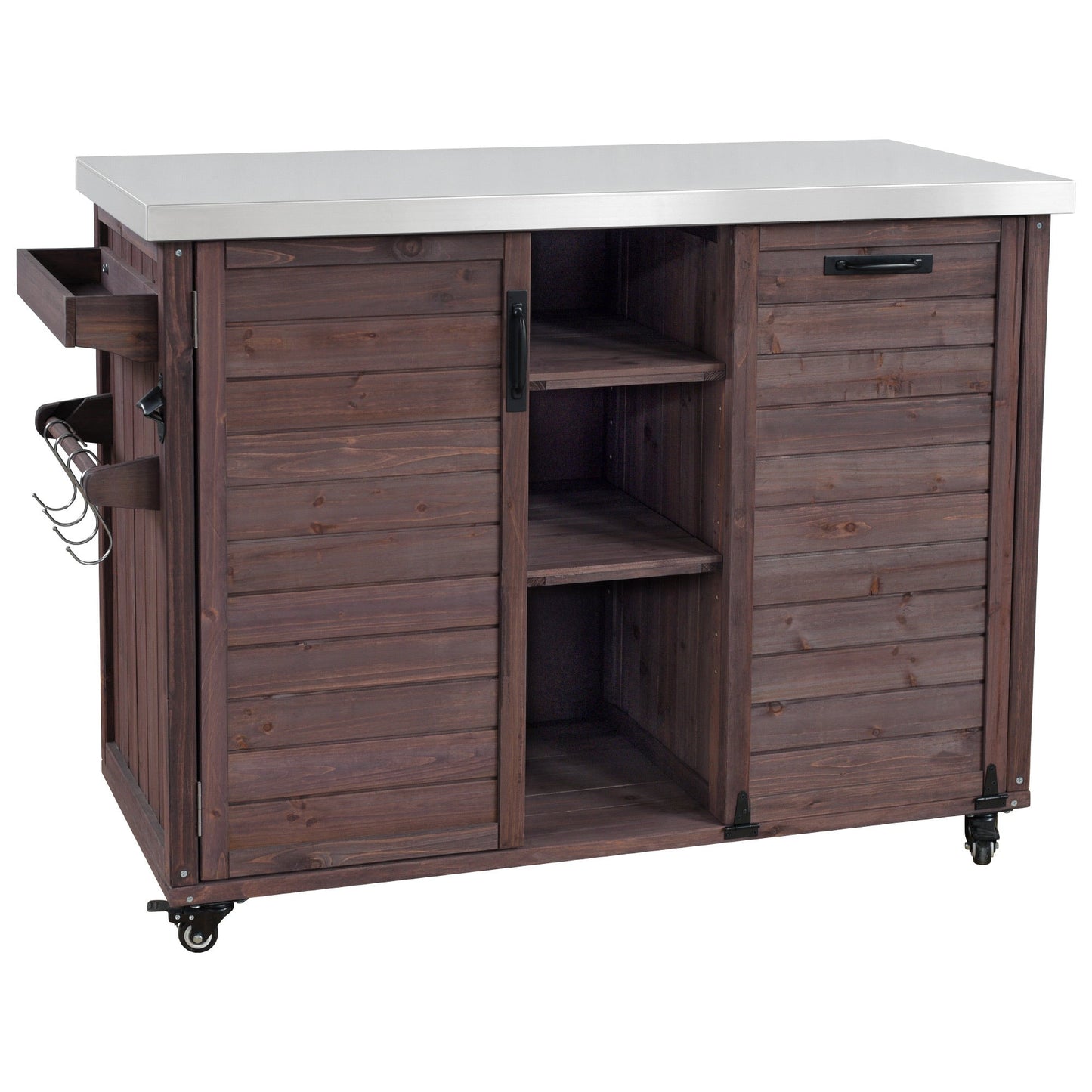 K&K 78" Grand Prep Station with Foldable Grill Table