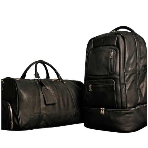 Black Leather Signature Bag Set