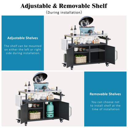 K&K 54.5" Stainless Steel Prep Station