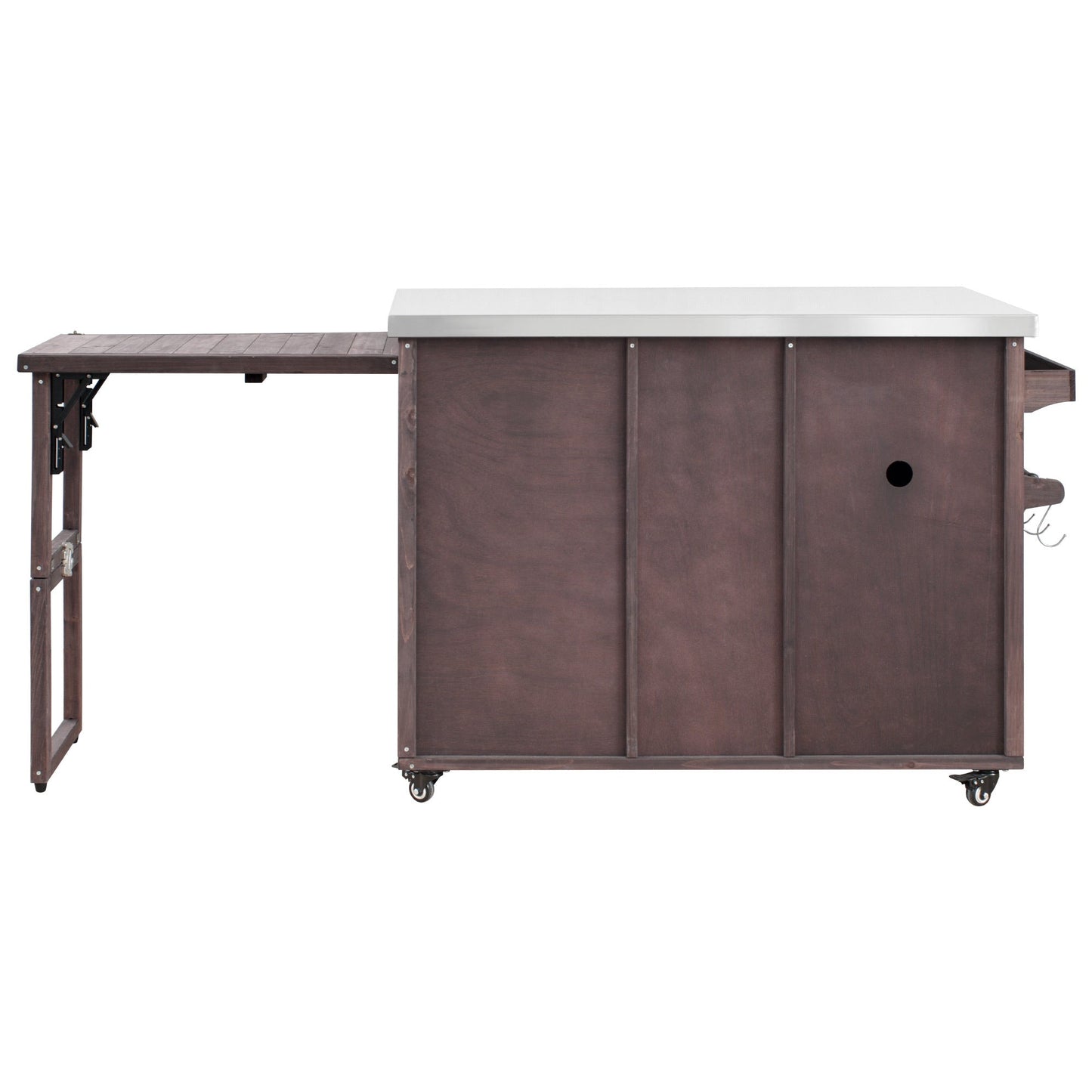 K&K 78" Grand Prep Station with Foldable Grill Table