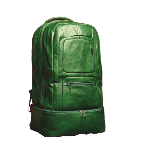 Emerald Green Leather Carry-On Patented Backpack