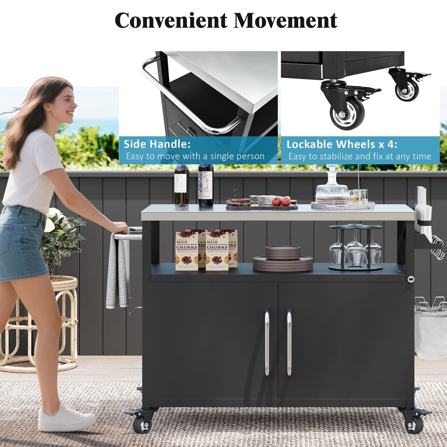 K&K 54.5" Stainless Steel Prep Station