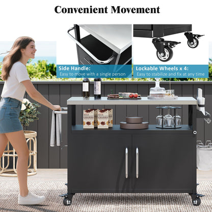 K&K 54.5" Stainless Steel Prep Station