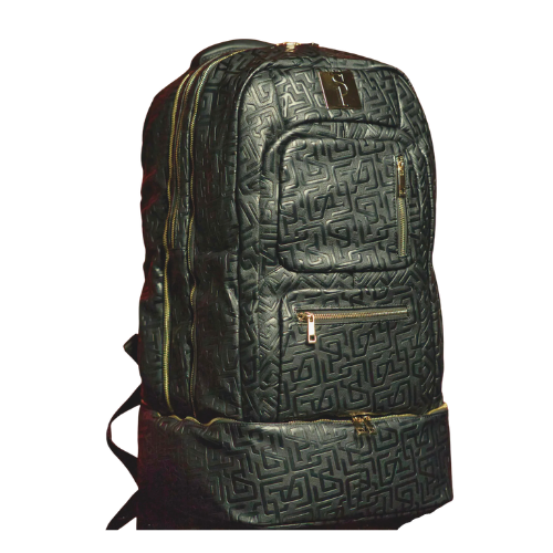 Black Monogram Leather Patented Carry-On Backpack