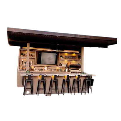 KoKoMo Outdoor Kitchen Pavilion – 20'x20' Luxury BBQ Island with 70" TV, Bar, Grill, Kegerator & More