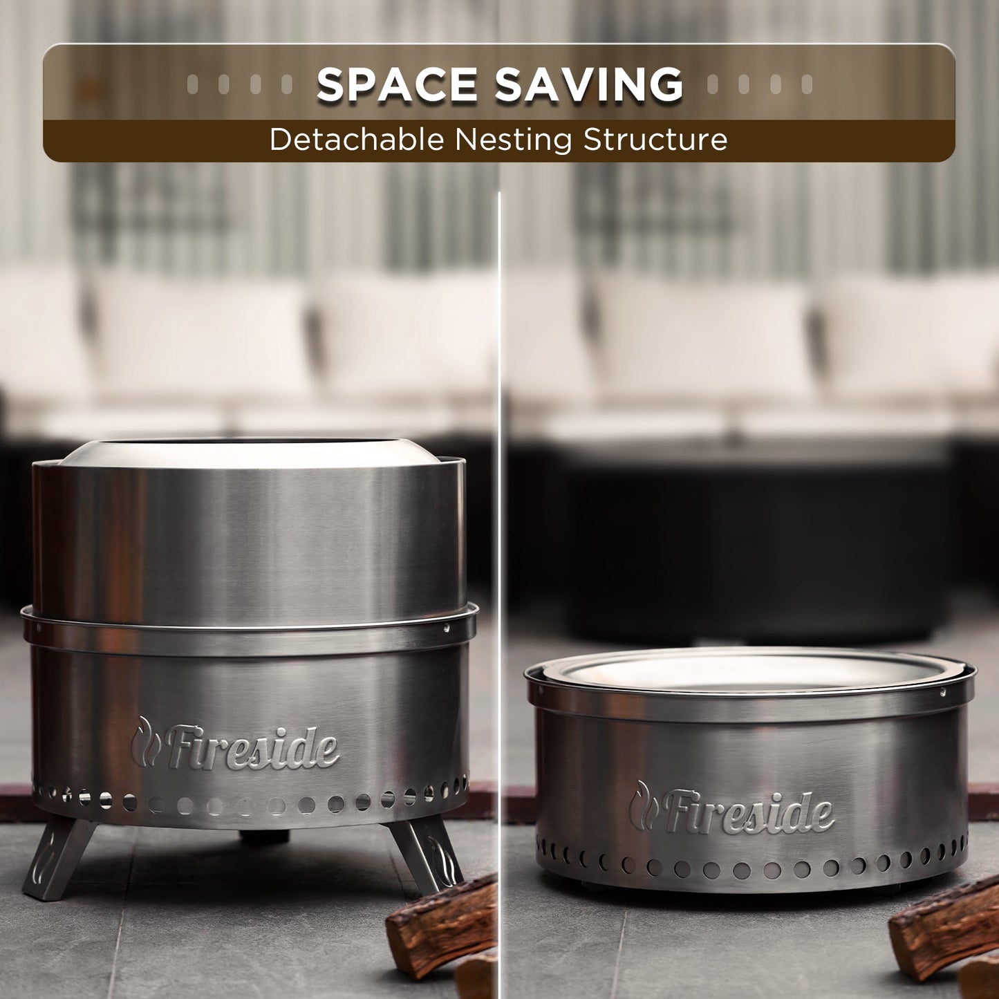 Pluto R19-SS Smokeless Outdoor Fire Pit