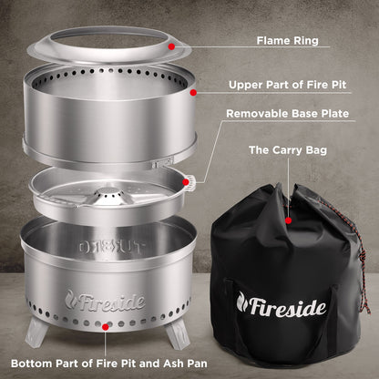 Pluto R19-SS Smokeless Outdoor Fire Pit