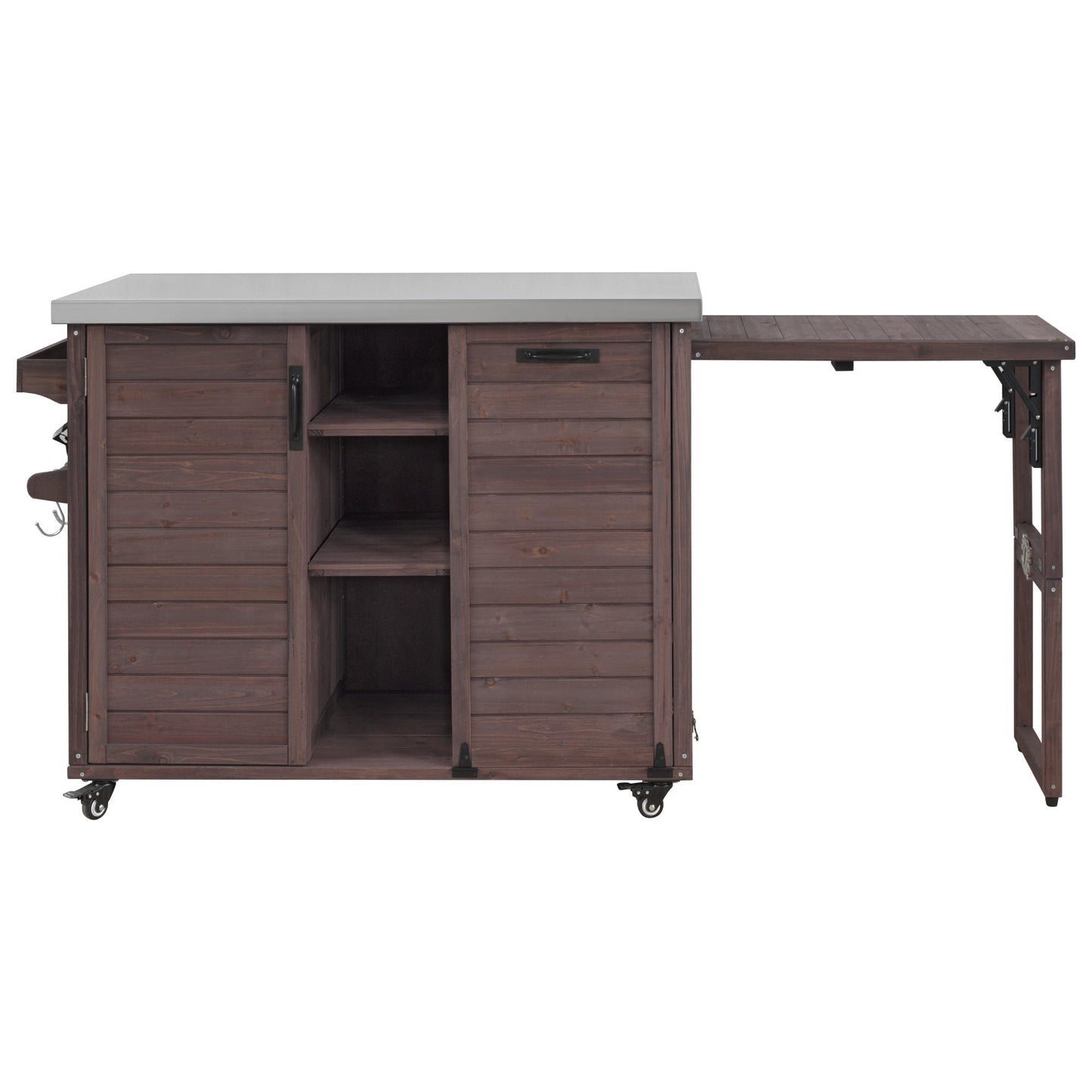 K&K 78" Grand Prep Station with Foldable Grill Table