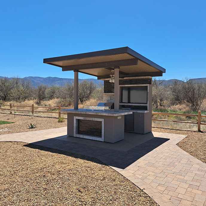 KoKoMo Baja BBQ Island & 12'x12' Patio Cover