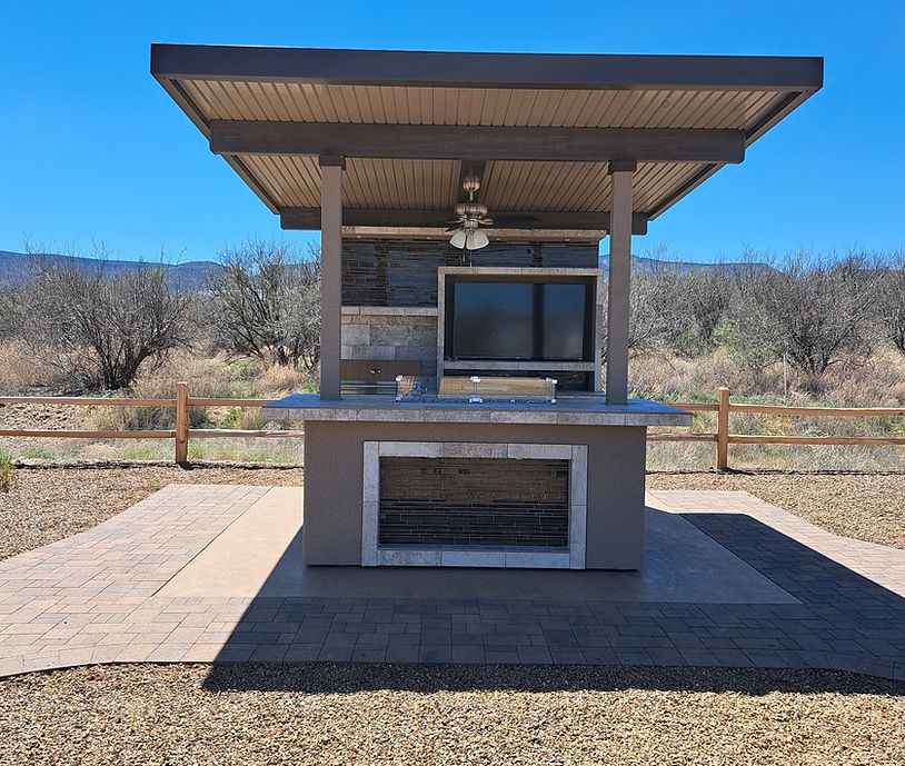 KoKoMo Baja BBQ Island & 12'x12' Patio Cover