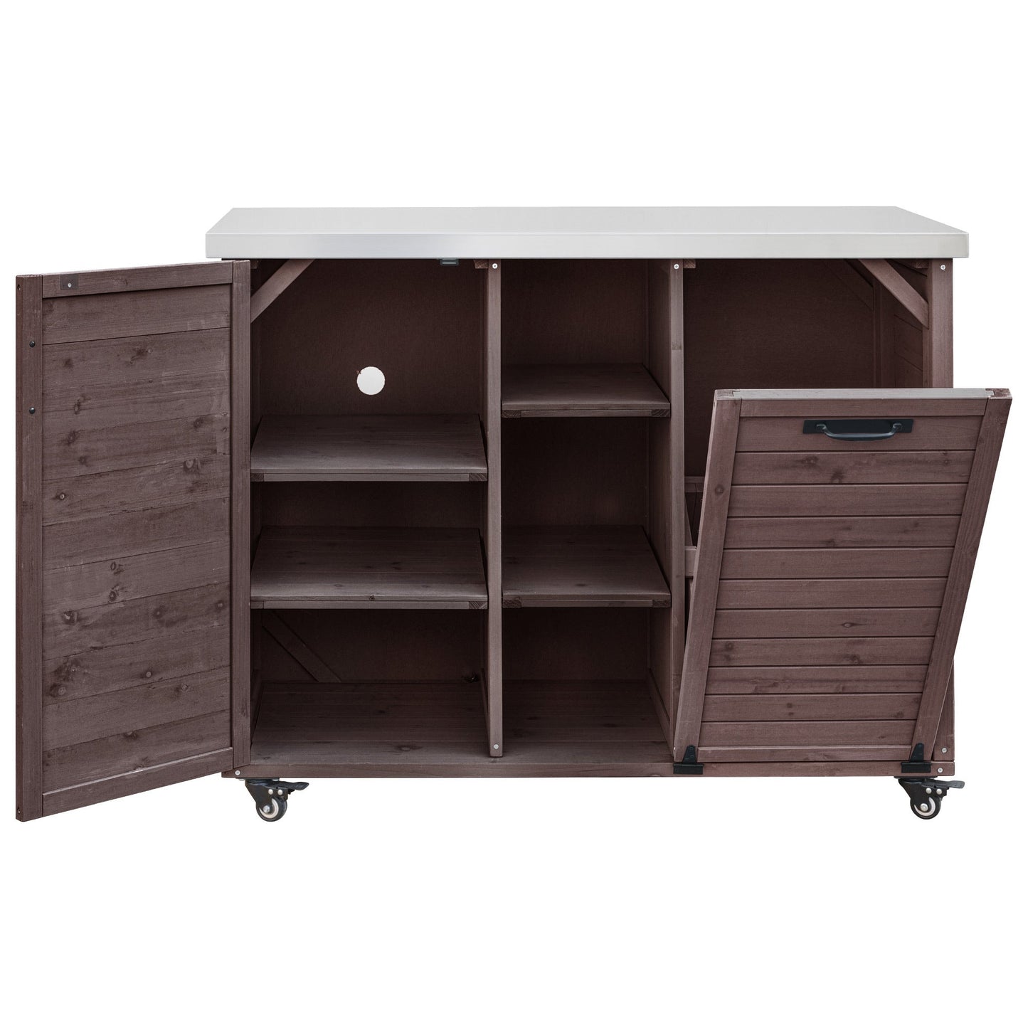 K&K 78" Grand Prep Station with Foldable Grill Table
