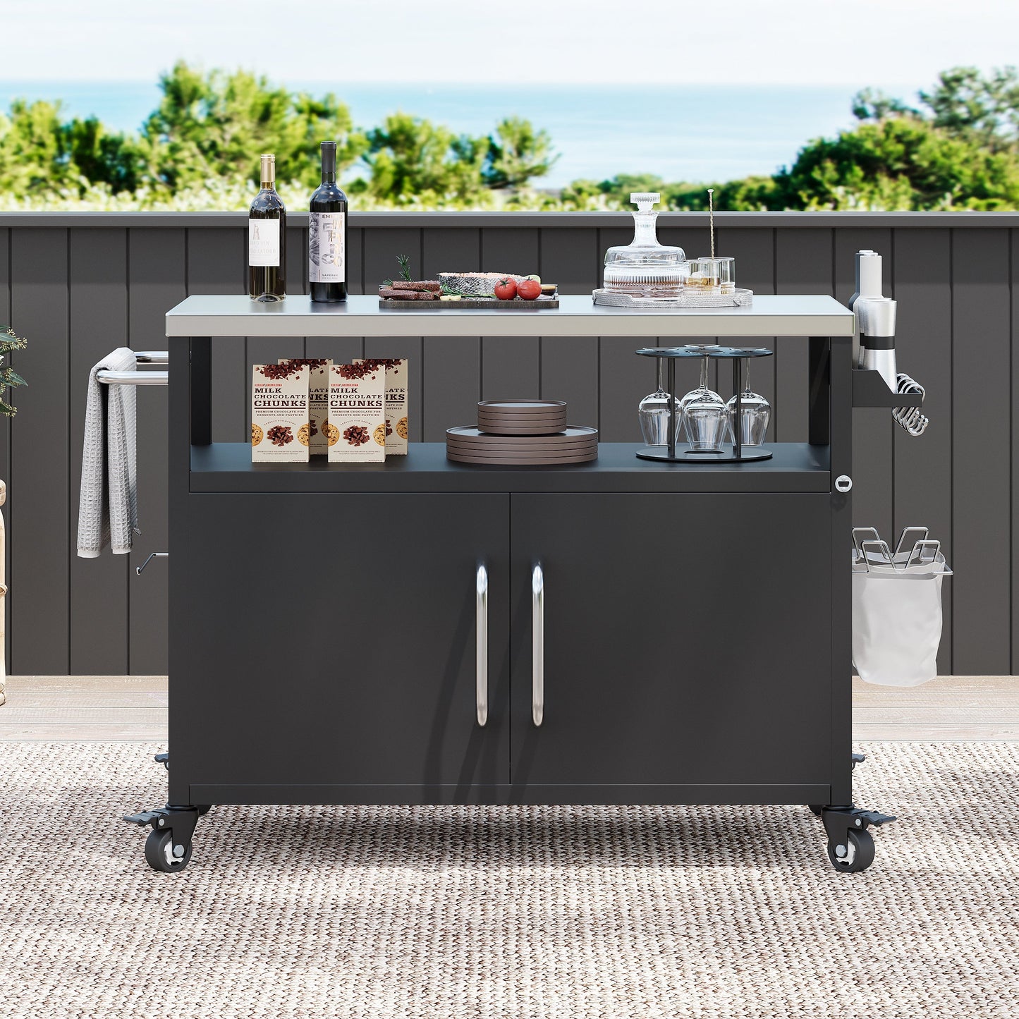 K&K 54.5" Stainless Steel Prep Station