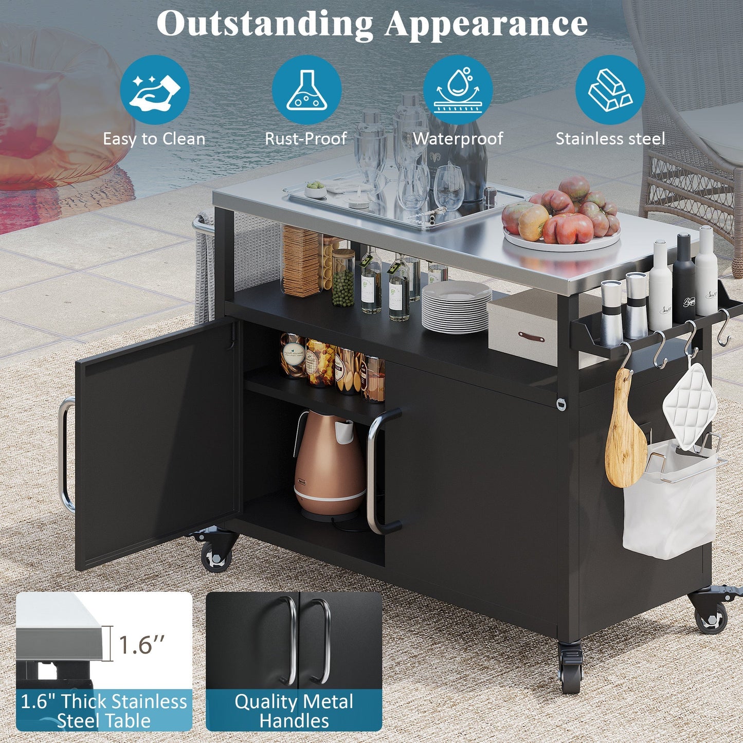 K&K 54.5" Stainless Steel Prep Station