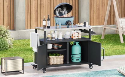K&K 54.5" Stainless Steel Prep Station