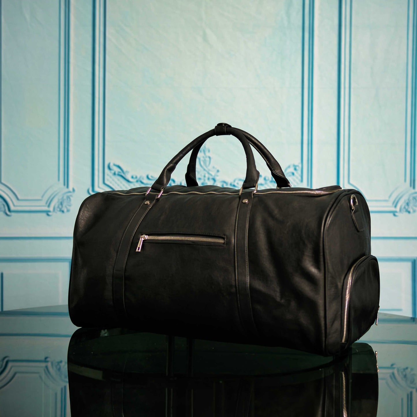 Black Leather Signature Bag Set