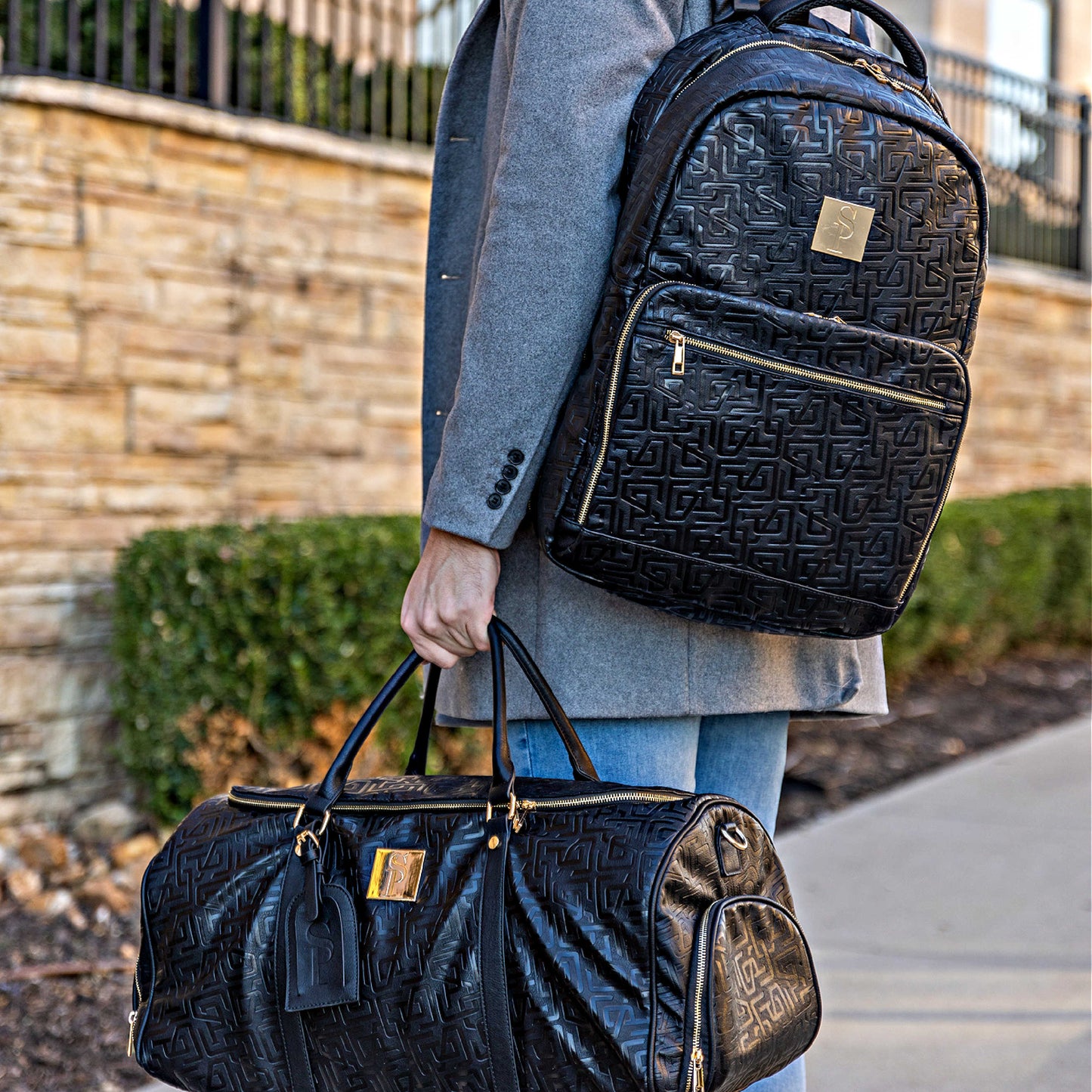 Monogram Leather 2 Bag Set