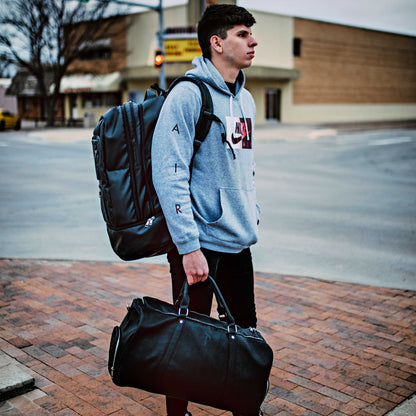 Black Leather XL Signature Bag Set