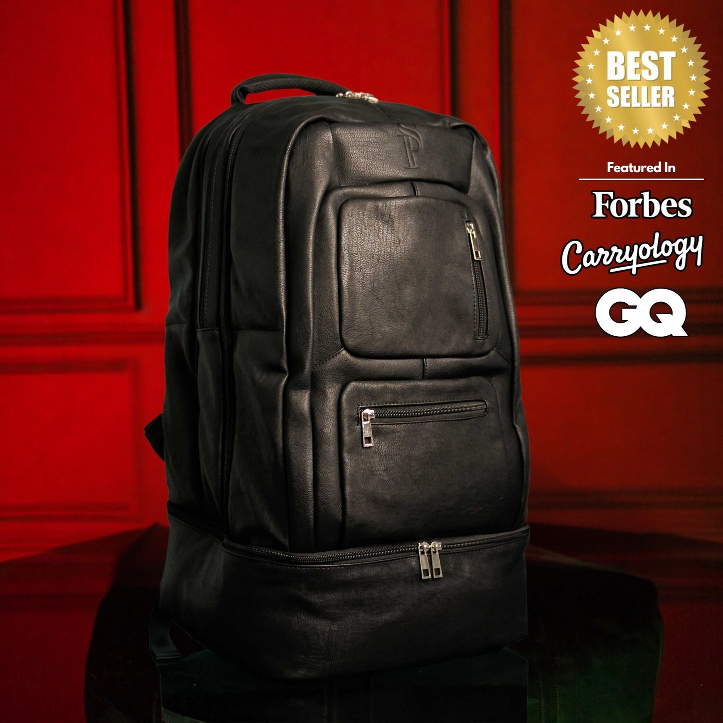 Black Leather XL Signature Bag Set