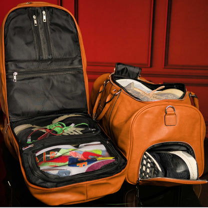 Brown Tumbled Leather Signature Bag Set