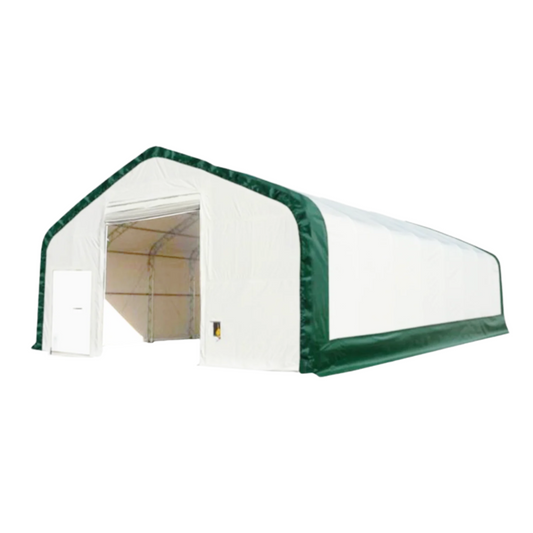 W40'xL80'xH21' Double Truss Storage Shelter, 8' Truss Spacing