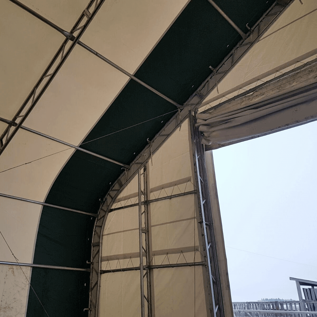 W40'xL80'xH21' Double Truss Storage Shelter, 10' Truss Spacing