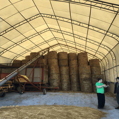 W40'xL80'xH21' Double Truss Storage Shelter, 10' Truss Spacing
