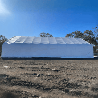 W50'xL100'xH23' Double Truss Storage Shelter