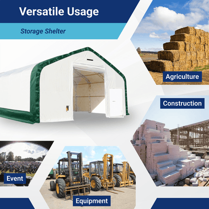 W30'xL80'xH20' Double Truss Storage Shelter