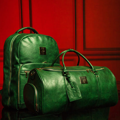 Emerald Green Leather 2 Bag Set