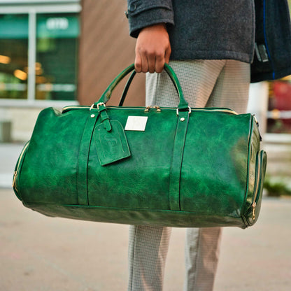 Emerald Green Leather 2 Bag Set