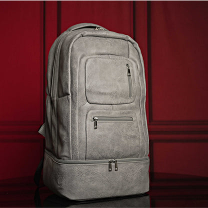 Grey Tumbled Leather Signature Bag Set