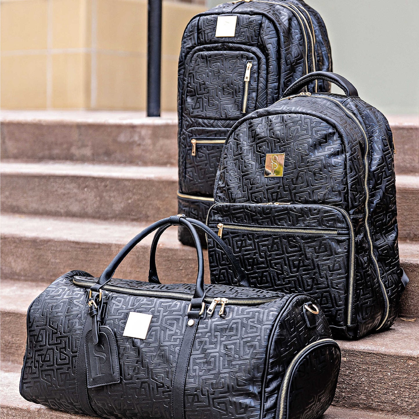 Monogram Leather 3 Bag Set