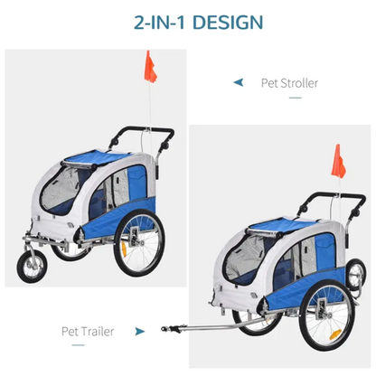 Elite II 2-In-1 Pet Dog Bike Trailer and Stroller