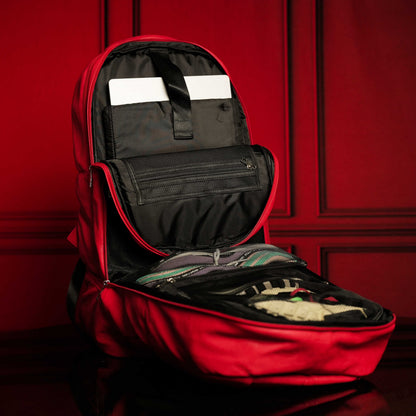 Red Leather Luxury Carry-On Patented Backpack