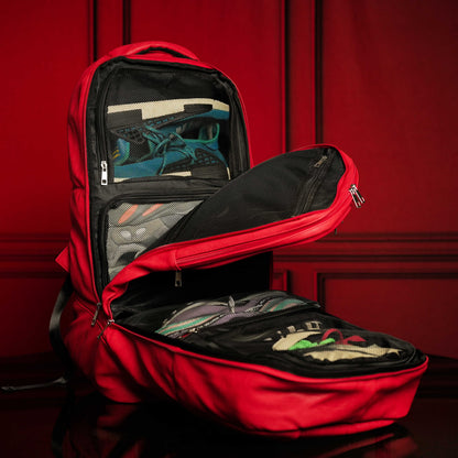 Red Leather Luxury Carry-On Patented Backpack