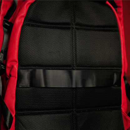 Red Leather Luxury Carry-On Patented Backpack