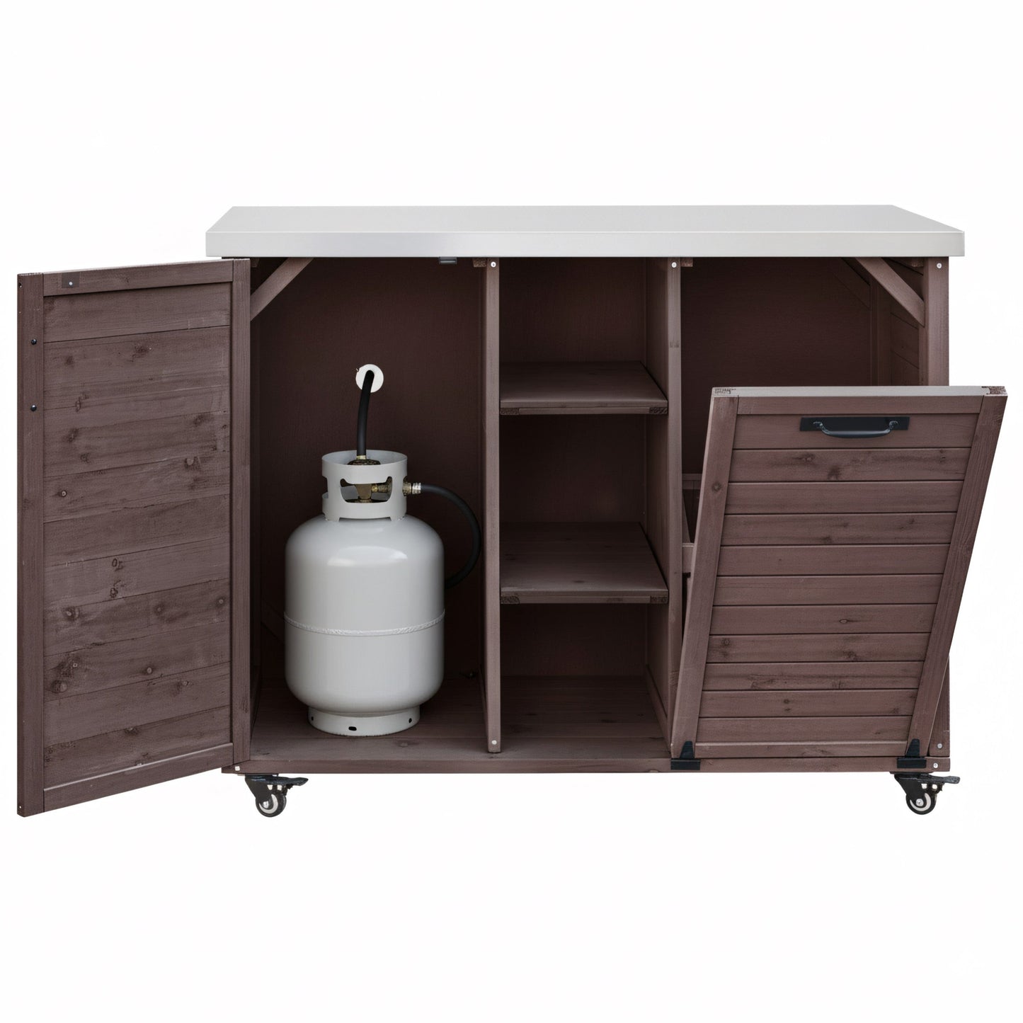 K&K 78" Grand Prep Station with Foldable Grill Table