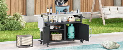 K&K 54.5" Stainless Steel Prep Station