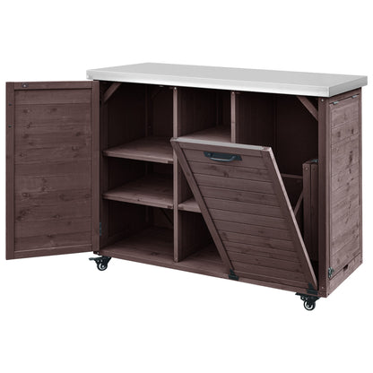 K&K 78" Grand Prep Station with Foldable Grill Table